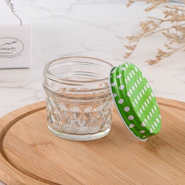 120ml Glass Jar Diamond Shape Jar With Lid For Honey Packing