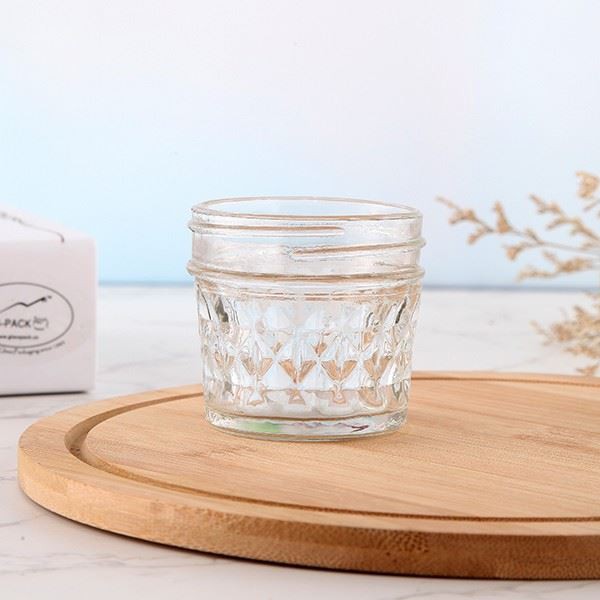 120ml Glass Jar Diamond Shape Jar With Lid For Honey Packing